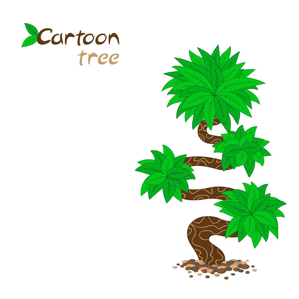 Árvore de desenho animado estilizado — Vetor de Stock