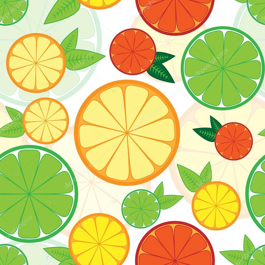 Seamless pattern with colorful citrus