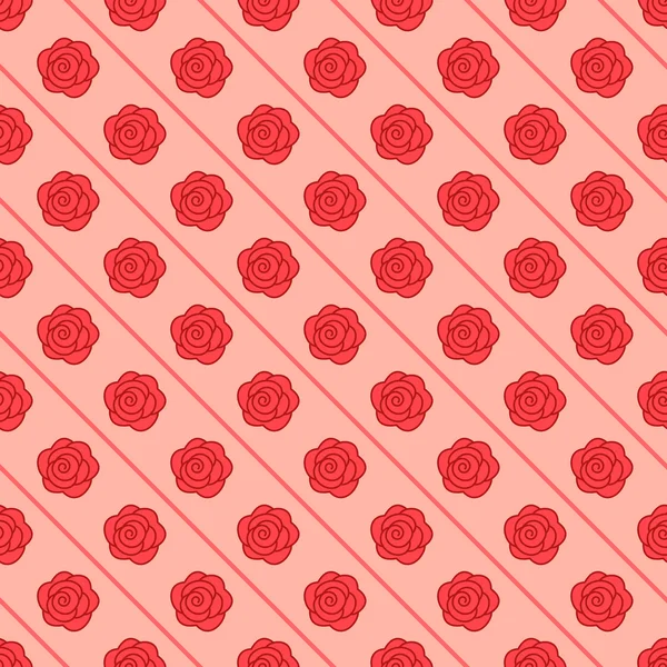 Motif floral sans couture avec rose répétitive — Image vectorielle