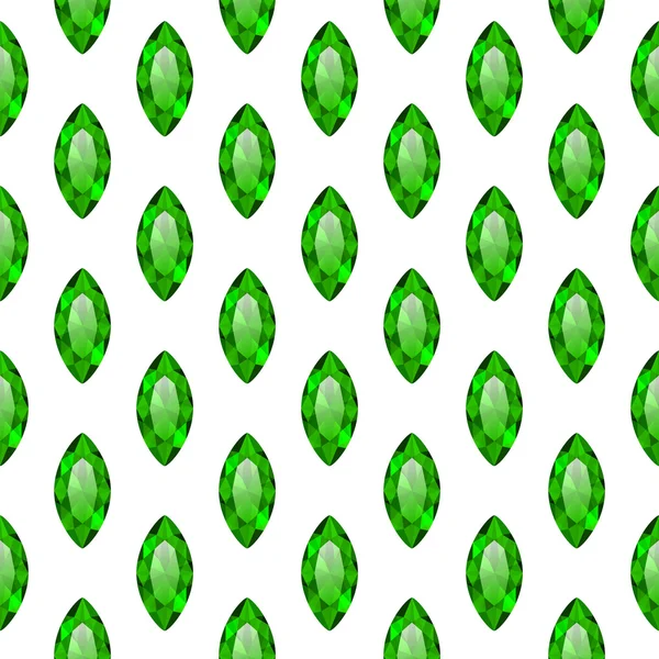 无缝模式与绿色宝石 — 图库矢量图片