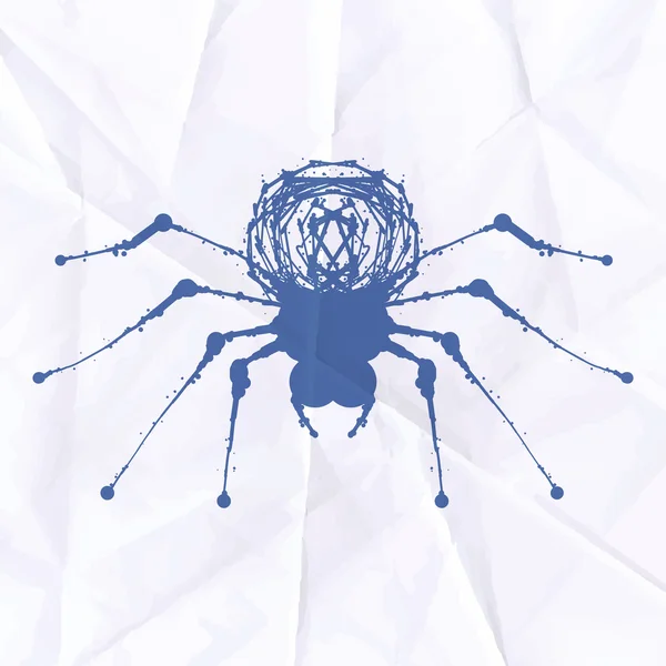 Mancha de araña sobre papel arrugado — Archivo Imágenes Vectoriales