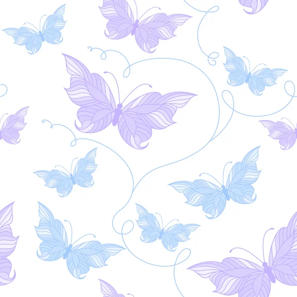 Seamless pattern with butterflies — Stock Vector