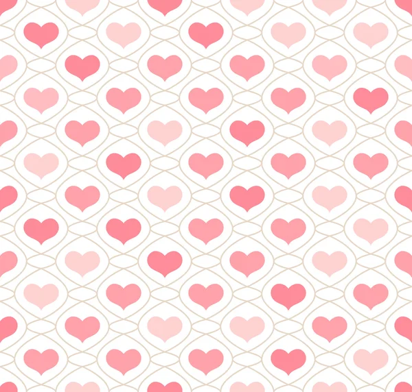 Fondo de luz con corazones repetidos — Vector de stock