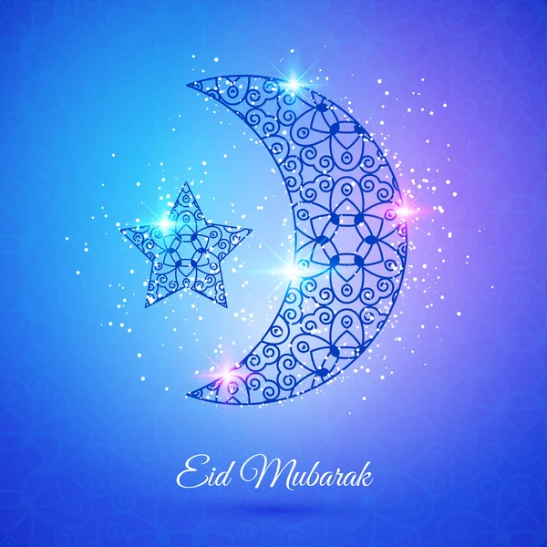 Moon for Muslim community festival Eid Mubarak — Stock Vector