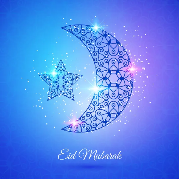 Księżyc dla społeczności muzułmańskiej Festiwal eid mubarak Grafika Wektorowa