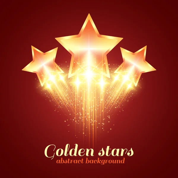 Bakgrund med glödande gyllene stjärnor — Stock vektor