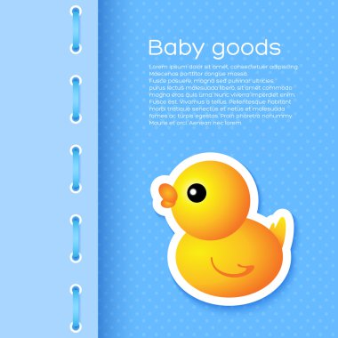 mavi arka plan ile karikatür ördek