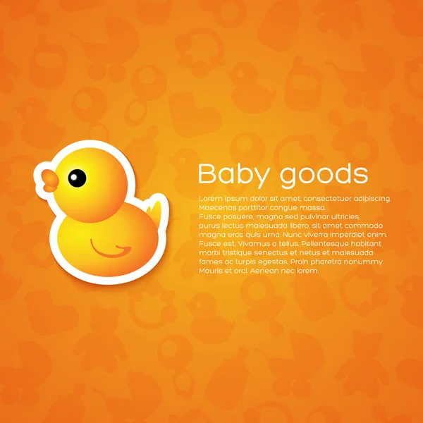 Background with Cartoon Duck — Stock vektor