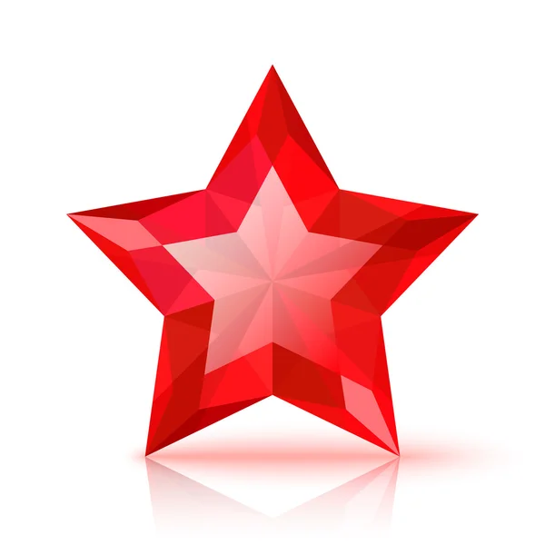 赤いクリスタル スター — ストックベクタ