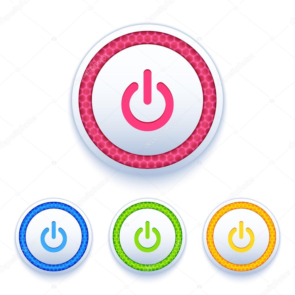 Power buttons icon set