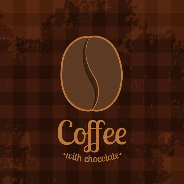 Fondo de tartán con grano de café — Vector de stock