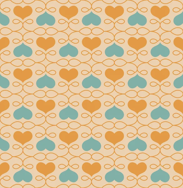 Vintage Seamless Pattern with Hearts — Stock Vector
