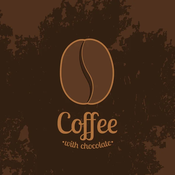 コーヒー豆と暗い織り目加工の背景 — ストックベクタ