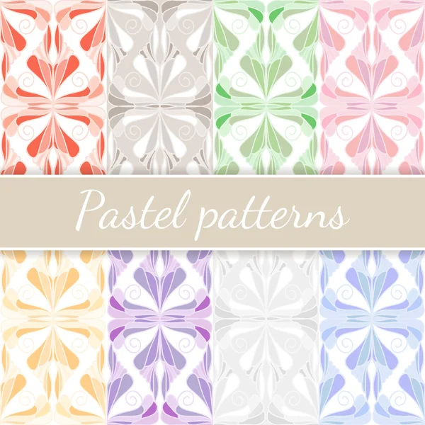 Pastel Seamless Patterns Set — Stock Vector