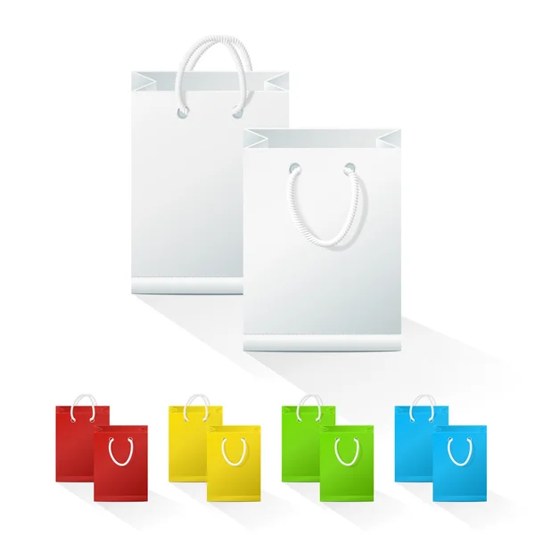 Set of Blank Shopping Paper Bags — Stock Vector