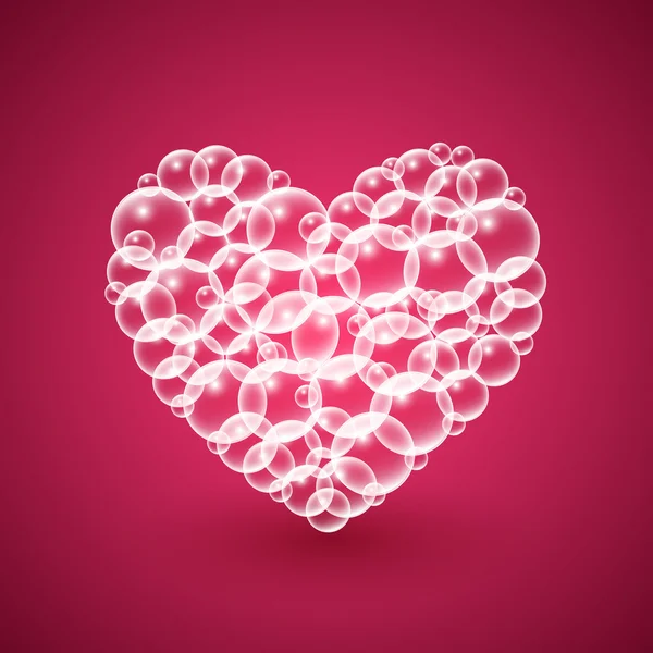 Coeur brillant de bulles — Image vectorielle