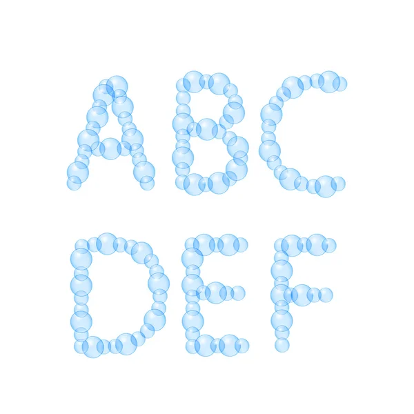 Alphabet der Luftblasen — Stockvektor