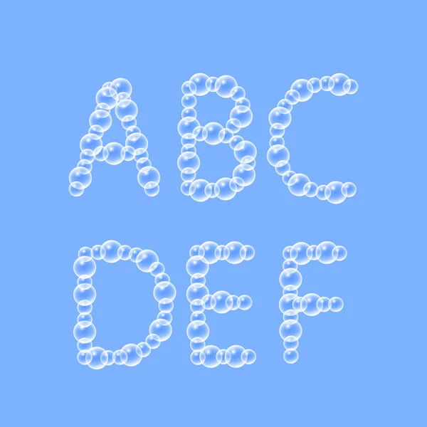 Alphabet der Luftblasen — Stockvektor