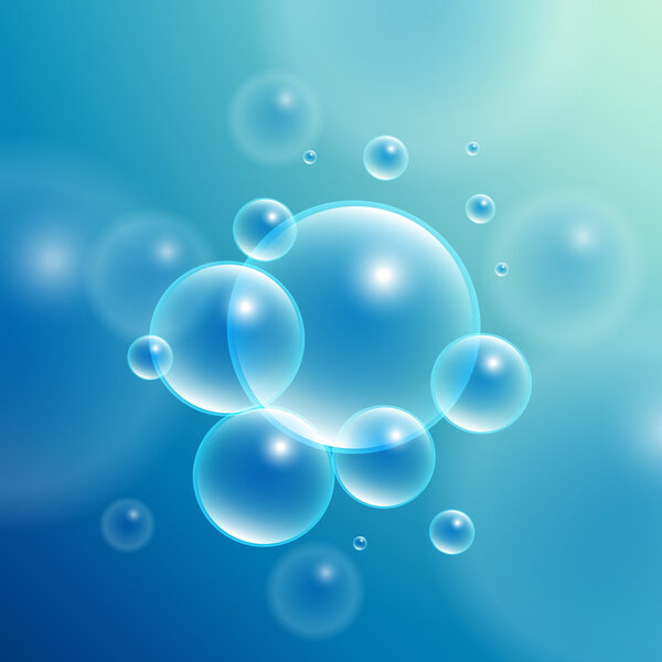 Shiny Bubbles Underwater Background