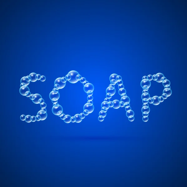 Lettering Soap of Floating Bubbles — Stock Vector