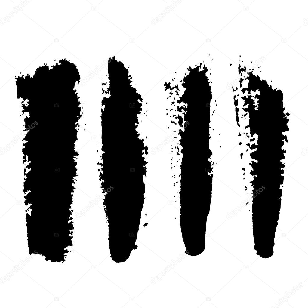Black Grungy Abstract Hand-painted Brush Strokes
