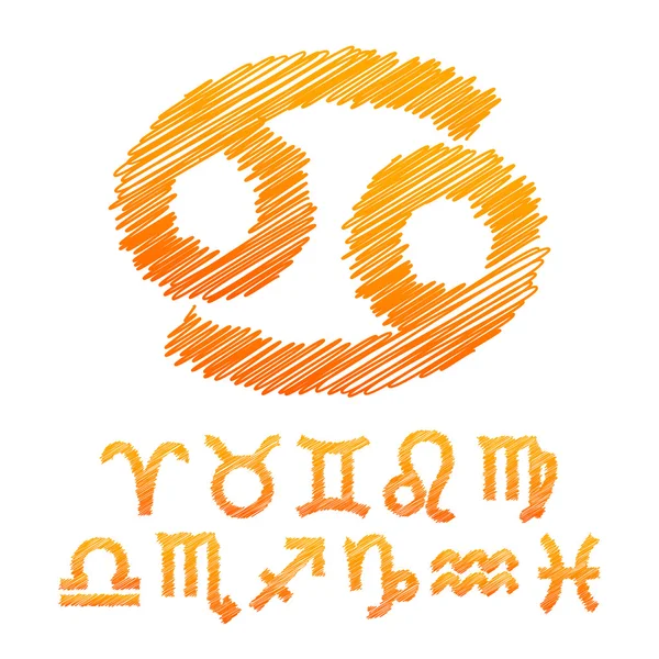 Zodiak ikony symbolu samodzielnie na biały — Wektor stockowy