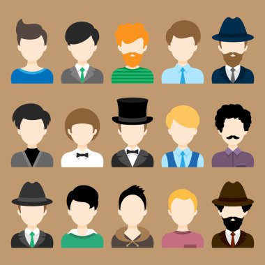 farklı erkek moda stil kümesi.