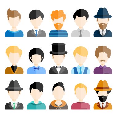 renkli erkek Icons set