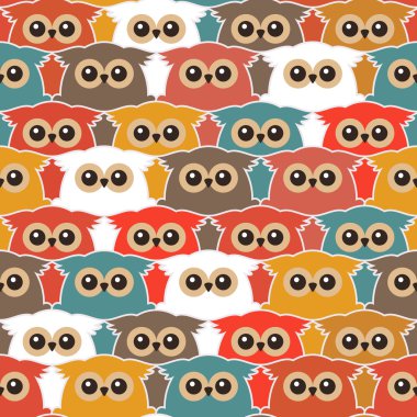 sevimli baykuşlar ile sorunsuz vintage desen