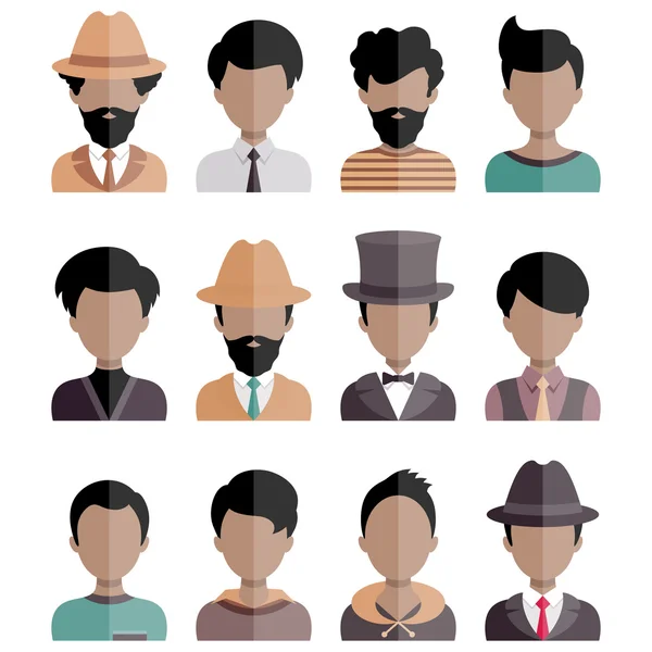 Male Icons Set — Stock Vector