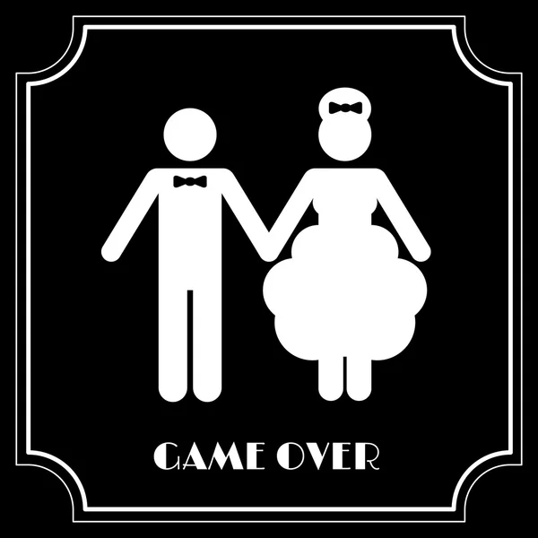 Símbolo de casamento - Game Over — Vetor de Stock