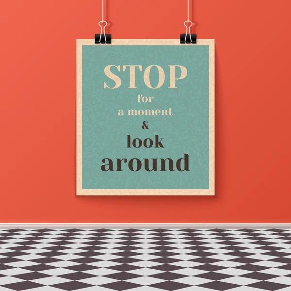 Motivating Poster on the Wall — Stock Illustration Motivating Poster on the Wall Stock Vector