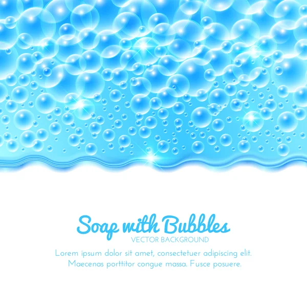 Fondo de agua brillante con burbujas — Vector de stock