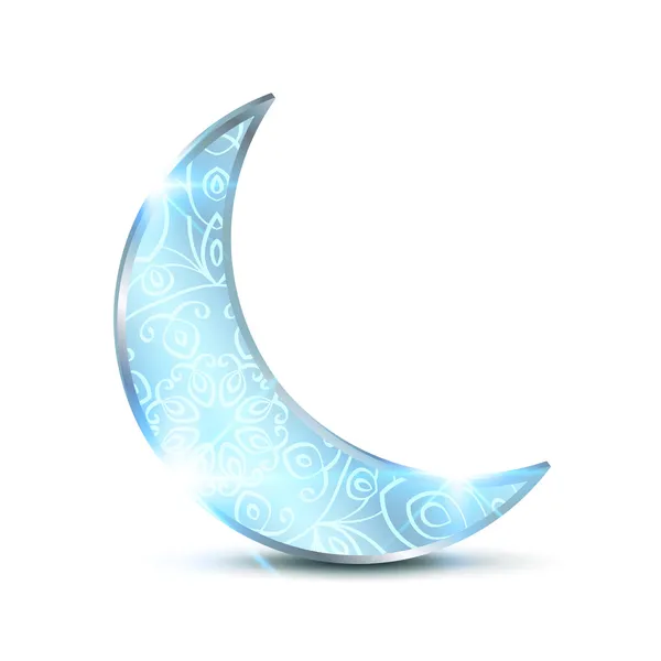 Silver Ornamental Moon — Stock Vector