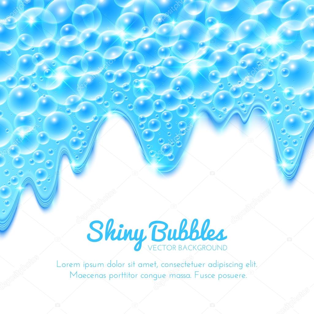 Shining Water Background with Bubbles