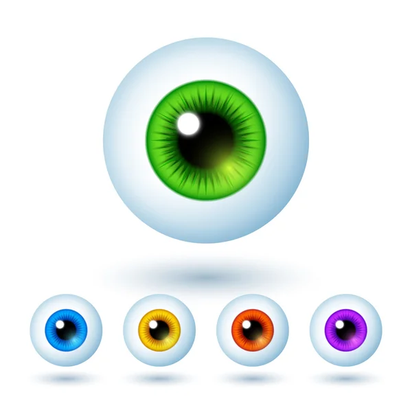 Set of Cartoon Colorful Eyes — Stock Vector