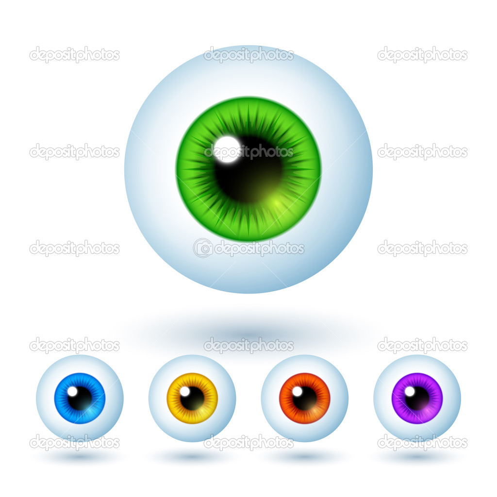 Set of Cartoon Colorful Eyes