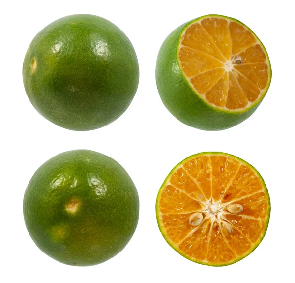 Calamansi Green Orange Fruits Isolated White Background — Stock Photo, Image