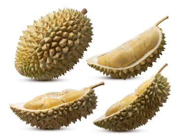 durian meyvesi beyaz arkaplanda izole