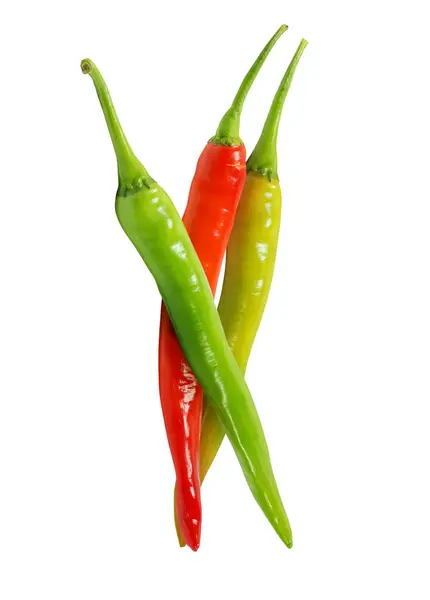 Chili Peper Geïsoleerd Uitgesneden Witte Achtergrond — Stockfoto