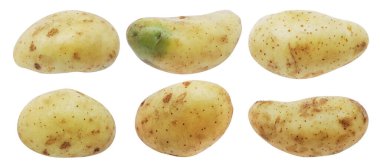 Beyaz arkaplanda izole edilmiş patates