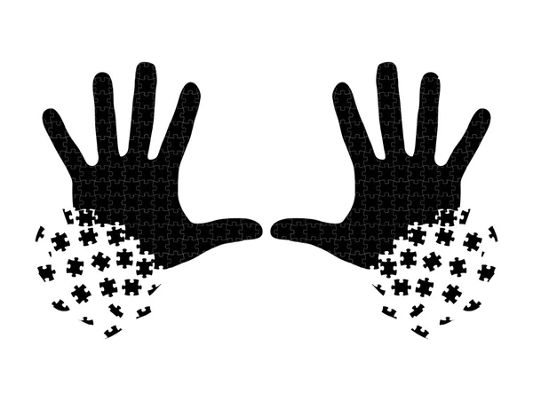 Puzzle mains — Image vectorielle