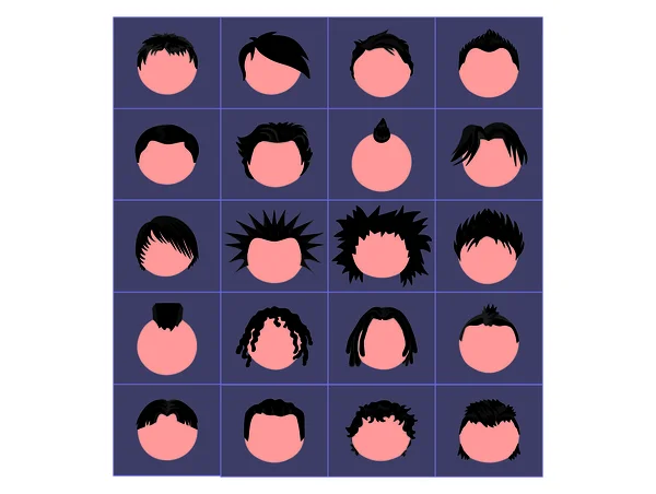 Estilos de cabello Ilustración De Stock