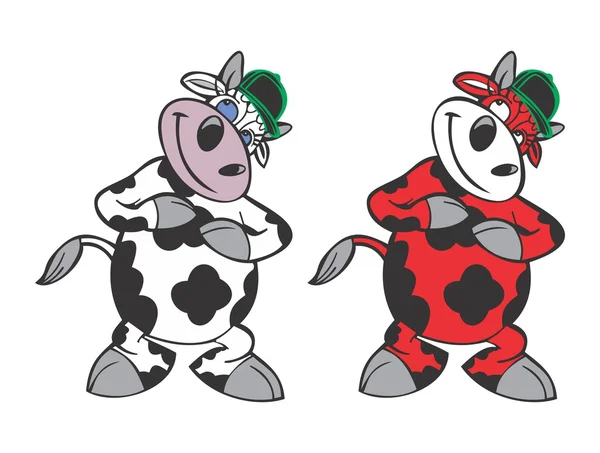 Διανυσματικά εικονογράφηση μιας αγελάδας - κινούμενα σχέδια — Διανυσματικό Αρχείο