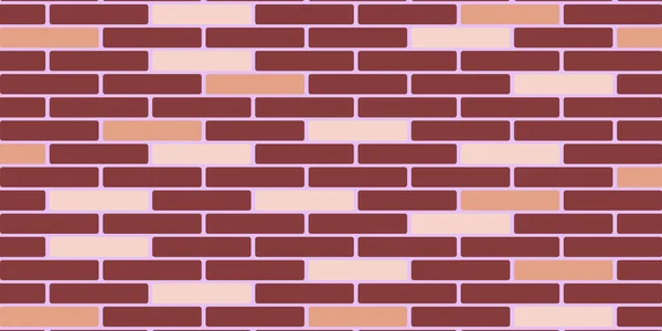 Wall Brick Mönster Bakgrund Vektor Vit Röd Och Grå Färg — Stock vektor