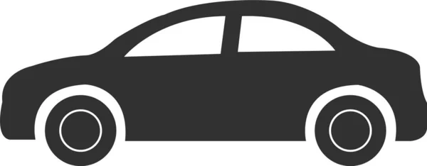 Araba Simgesi Logo Vektörü Siyah Araba Sembolü Monokrom — Stok Vektör