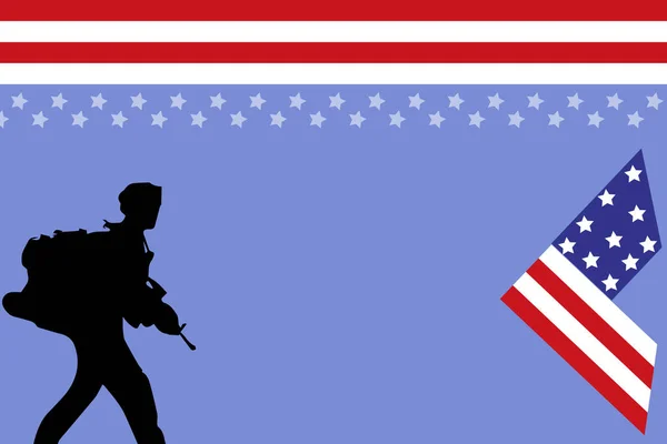Ветерани День Копіюють Простір Шануючи Всіх Хто Служив Логотип Прапором — стоковий вектор