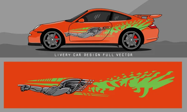 Car Livery Design Cool Graphics Combination Red Gray Colors Vehicles — Vector de stock
