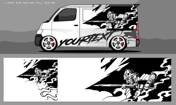 Car Livery Design Cool Graphics Combination Red Gray Colors Vehicles — ストックベクタ
