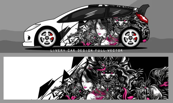 Car Livery Graphic Vector Abstract Grunge Background Design Vehicle Vinyl — Vetor de Stock